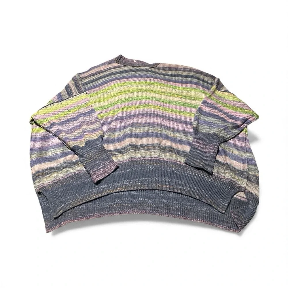 Free People Easy Street  Space Dye Oversized Sweater Bohemian Free Spirit Size L - Picture 7 of 12